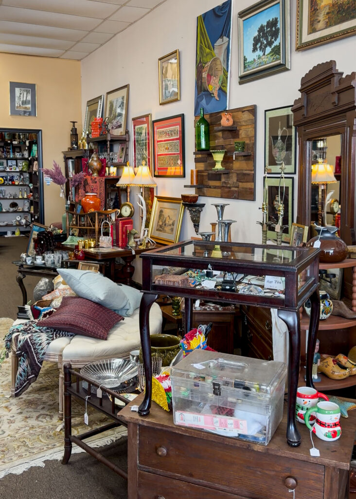 A vendor space inside The Vintage Butterfly resale shop