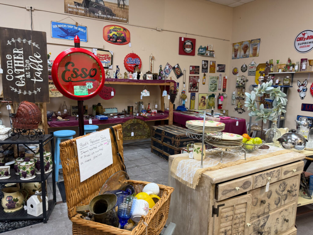 Wide view of the upscale resale showroom at The Vintage Butterfly